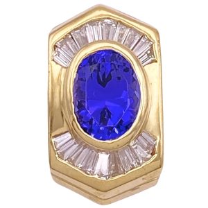 2.97ctw Tanzanite Pendant with Diamond Accent 14K Gold