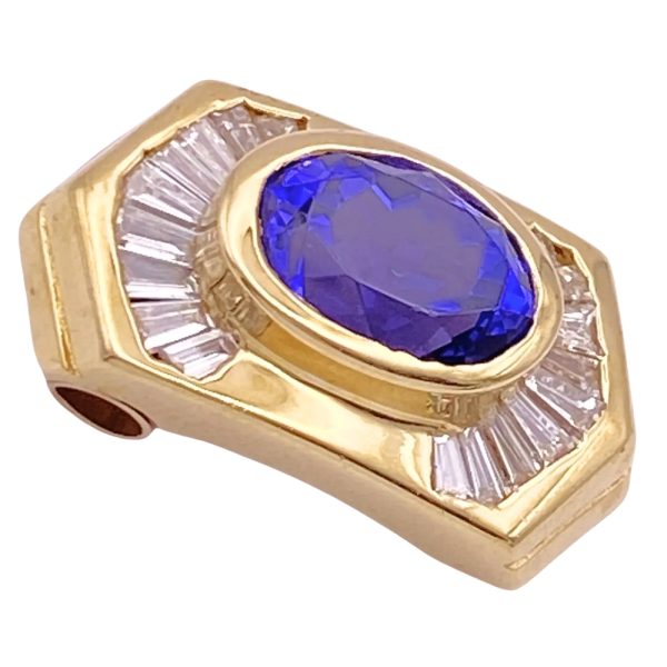 2.97ctw Tanzanite Pendant with Diamond Accent 14K Gold side