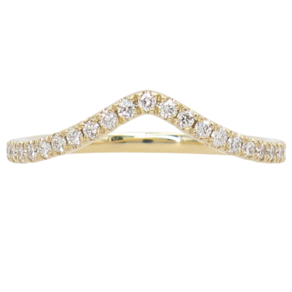 .21ctw Pave Diamond Chevron Band 14K yellow gold front