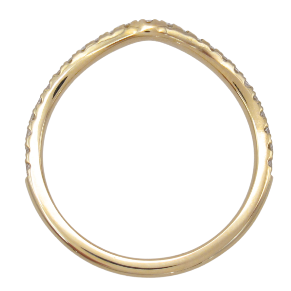 .21ctw Pave Diamond Chevron Band 14K yellow gold profile