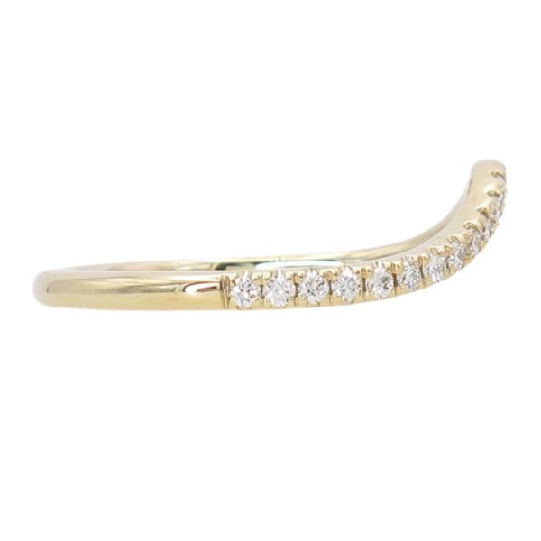 .21ctw Pave Diamond Chevron Band 14K yellow gold side