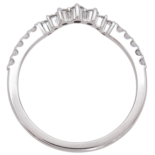 .27ctw Diamond Burst Curved Band Ring 14K white gold profile