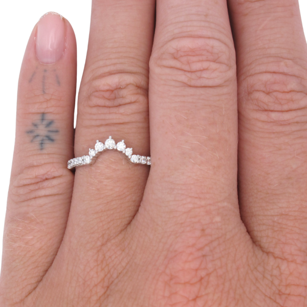 .27ctw Diamond Burst Curved Band Ring 14K white gold worn