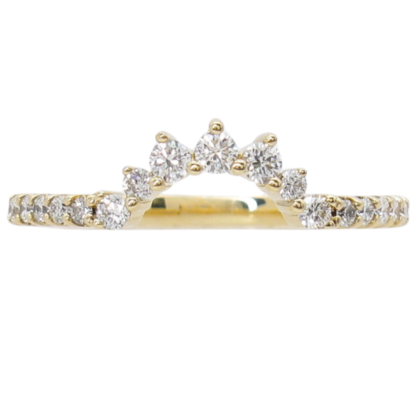 .27ctw Diamond Burst Curved Band Ring 14K yellow gold front