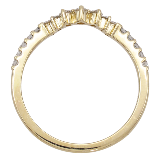 .27ctw Diamond Burst Curved Band Ring 14K yellow gold profile