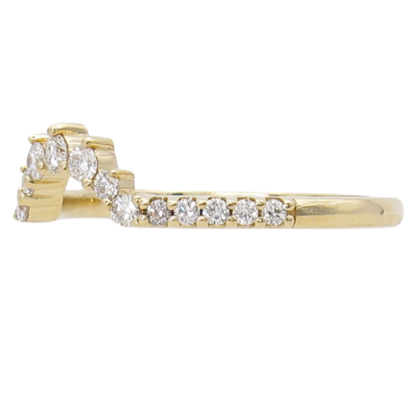 .27ctw Diamond Burst Curved Band Ring 14K yellow gold side