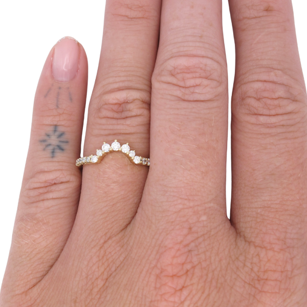 .27ctw Diamond Burst Curved Band Ring 14K yellow gold worn