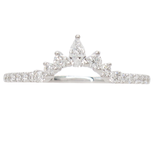 .29ctw Pear Diamond Burst Curved Band 14K white gold side (2)