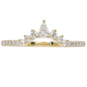 .29ctw Pear Diamond Burst Curved Band 14K yellow gold side (2)