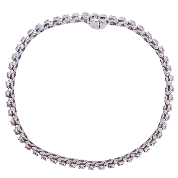 3 Carat diamond tennis bracelet line white gold profile