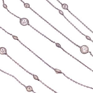 3.0ctw Salt & Pepper Diamonds by The Inch Necklace 14K Gold with Black Rhodium close up