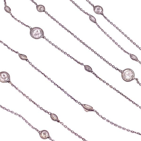 3.0ctw Salt & Pepper Diamonds by The Inch Necklace 14K Gold with Black Rhodium close up