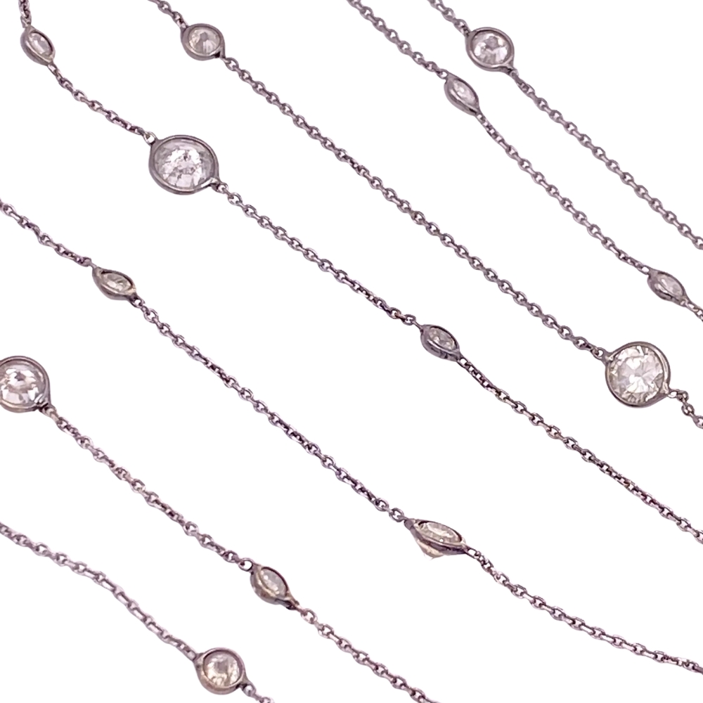 3.0ctw Salt & Pepper Diamonds by The Inch Necklace 14K Gold with Black Rhodium