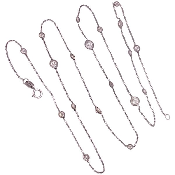 3.0ctw Salt & Pepper Diamonds by The Inch Necklace 14K Gold with Black Rhodium full