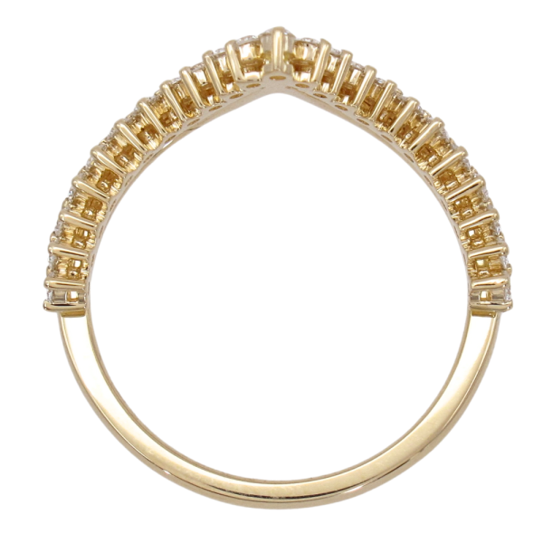 .32ctw Diamond & Gold Double Chevron Band 14K Yellow Gold profile