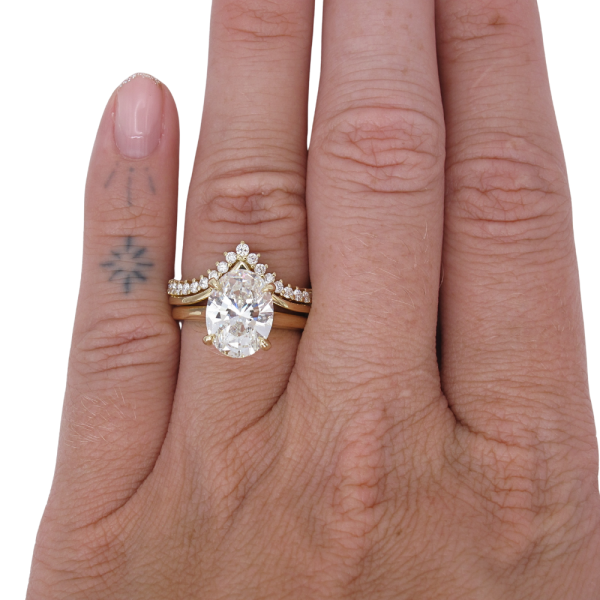 .32ctw Diamond & Gold Double Chevron Band 14K Yellow Gold stacked