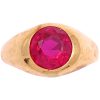 4.10ct Lab Ruby Ring 14K Gold