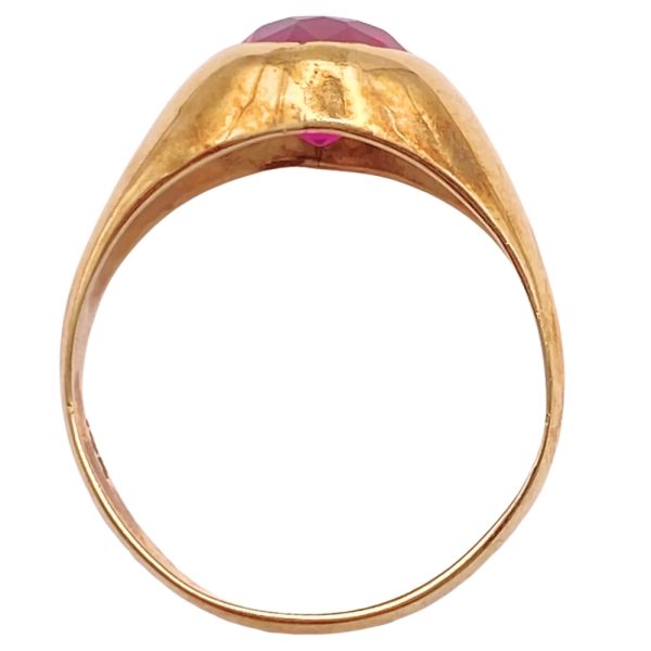 4.10ct Lab Ruby Ring 14K Gold profile