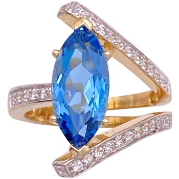 4.24ctw London Blue Topaz Ring 14K Gold
