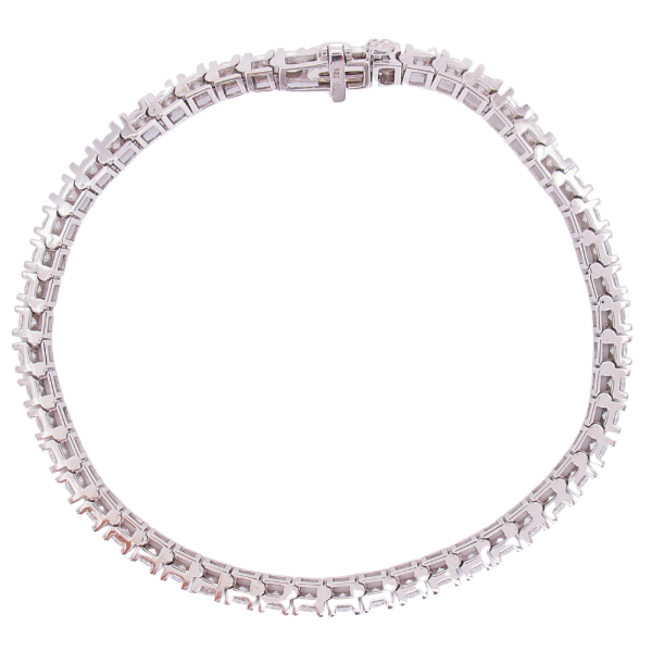 5 carat diamond tennis bracelet line white gold profile