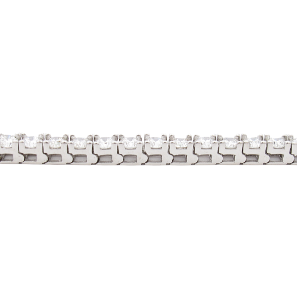 5 carat diamond tennis bracelet line white gold side