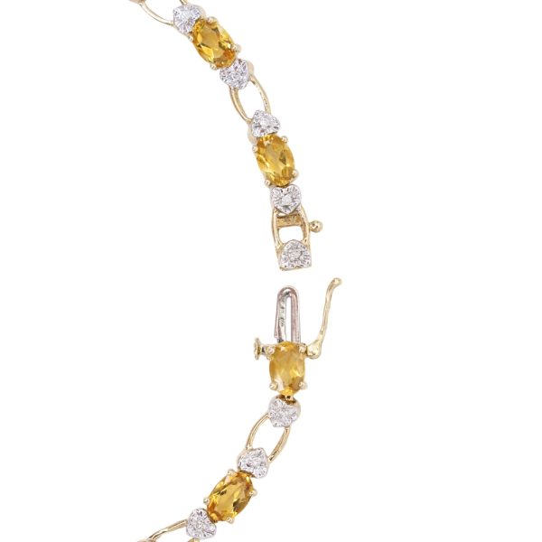 5.28ctw Citrine Bracelet with Diamond Accent 14K Gold clasp