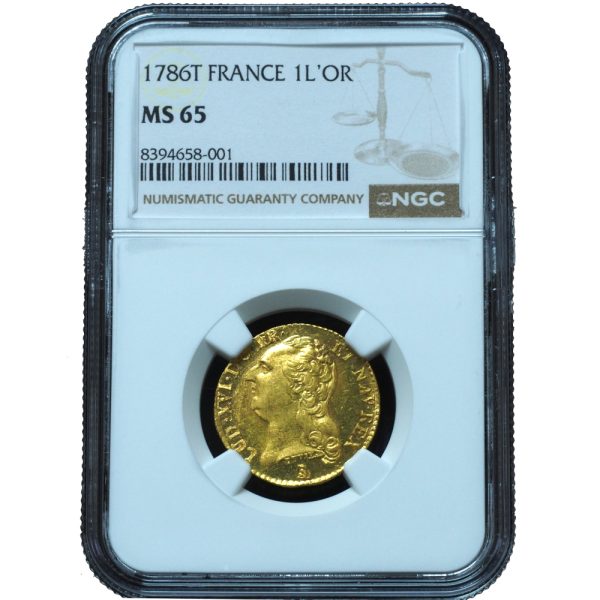 1786-T France 1 d'Or Louis XVI MS65 NGC