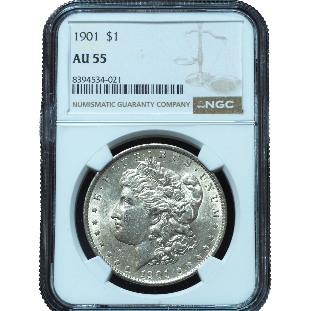 1901 Morgan Dollar AU55 NGC