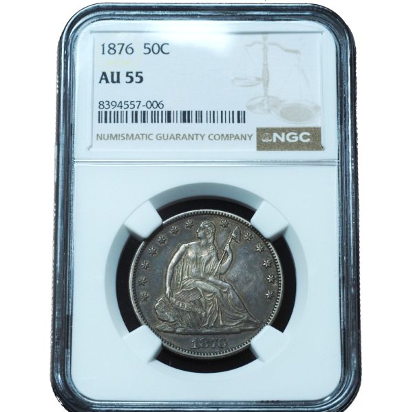 1876 Seated Liberty Half Dollar AU55 NGC