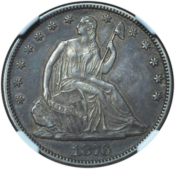 1876 Seated Liberty Half Dollar AU55 NGC