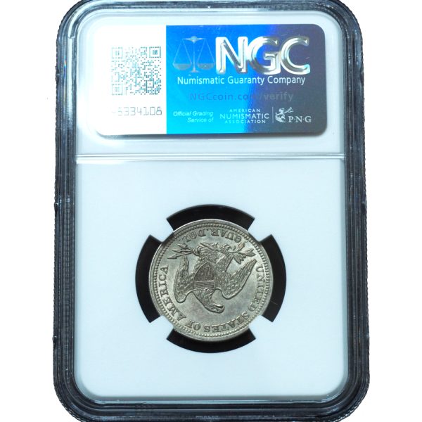 1857 Seated Liberty Quarter AU55 NGC