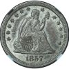 1857 Seated Liberty Quarter AU55 NGC