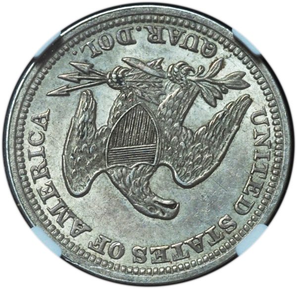 1857 Seated Liberty Quarter AU55 NGC