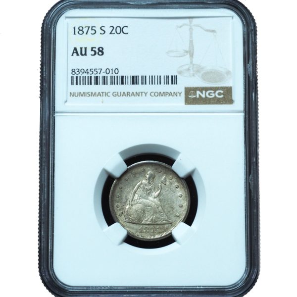 1875-S Twenty Cent Piece AU58 NGC