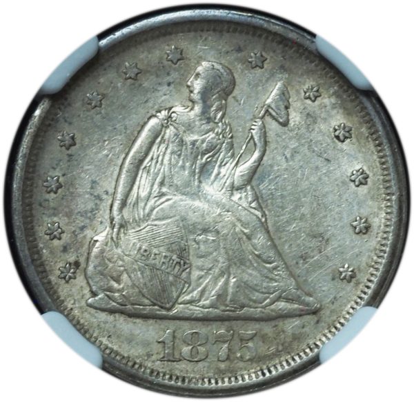 1875-S Twenty Cent Piece AU58 NGC