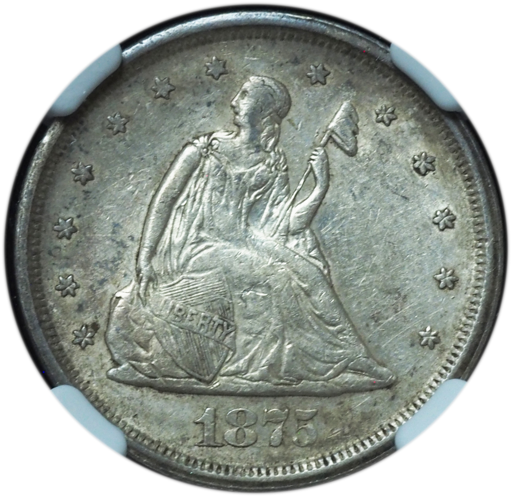 1875-S Twenty Cent Piece AU58 NGC