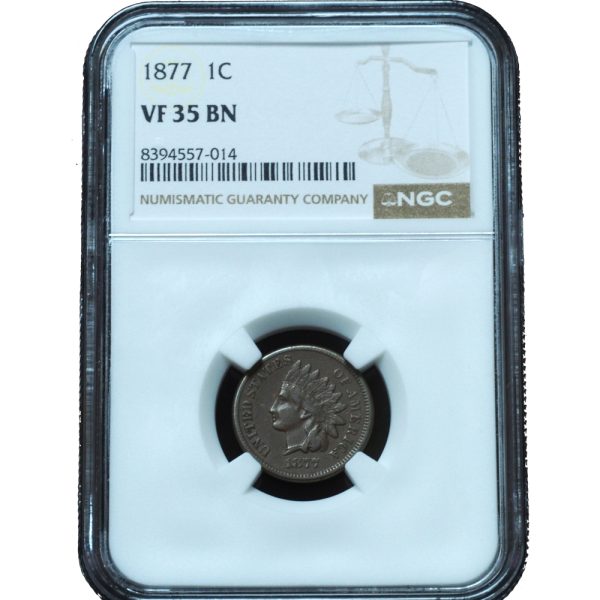 1877 Indian Head Penny VF35 NGC