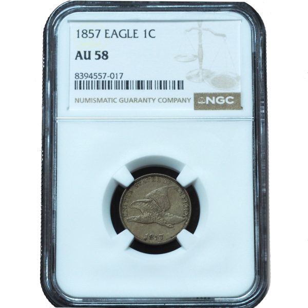1857 Flying Eagle Cent AU58 NGC