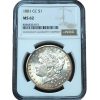 1881-CC Morgan Dollar MS62 NGC