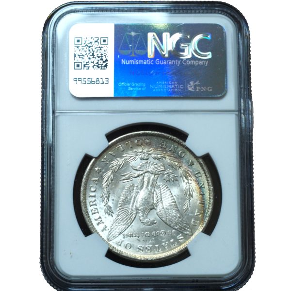 1885-O Morgan Dollar MS63 NGC Rainbow Toned