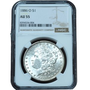 1886-O Morgan Dollar AU55 NGC