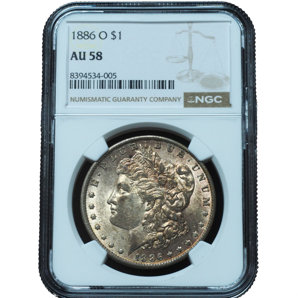 1886-O Morgan Dollar AU58 NGC