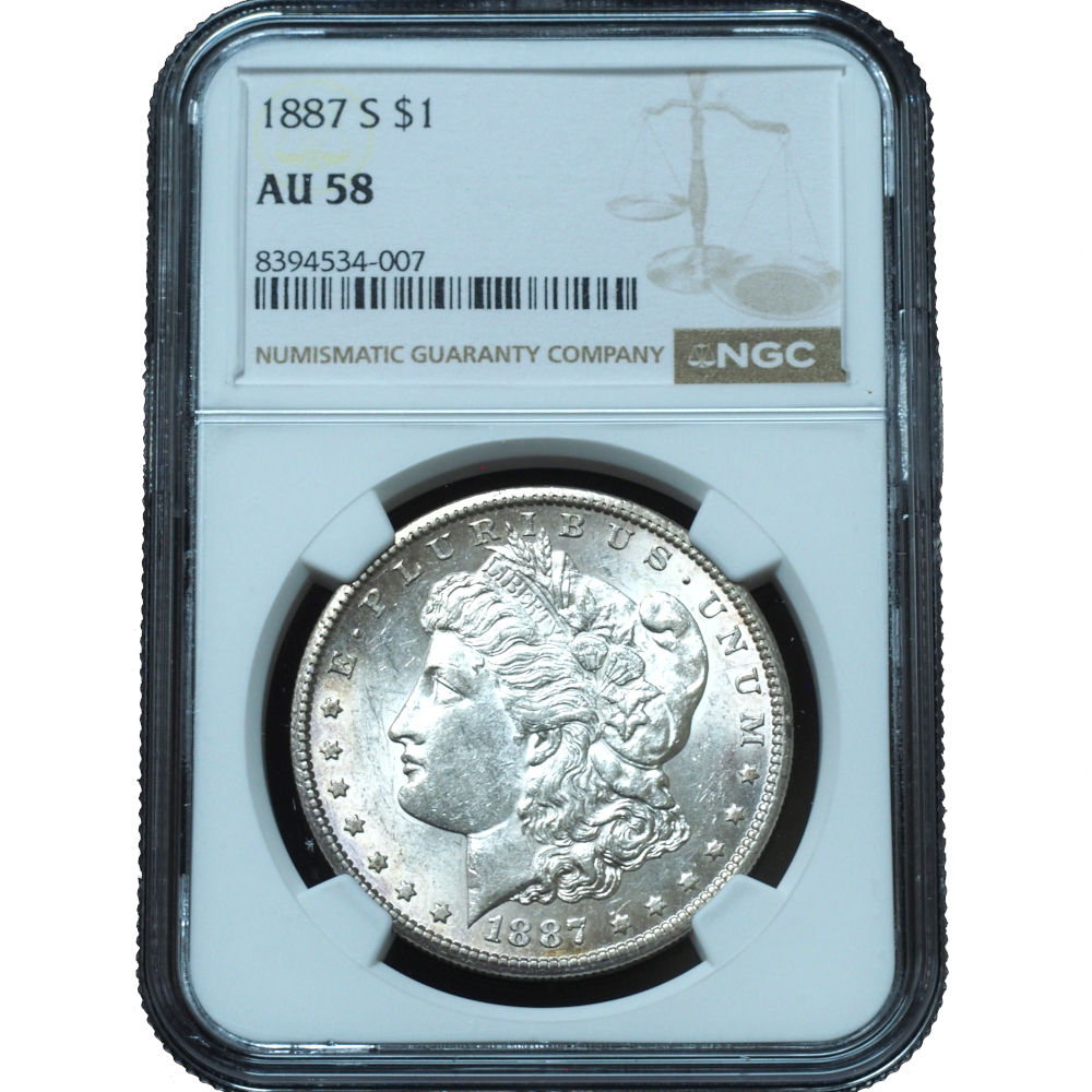1887-S Morgan Dollar AU58 NGC
