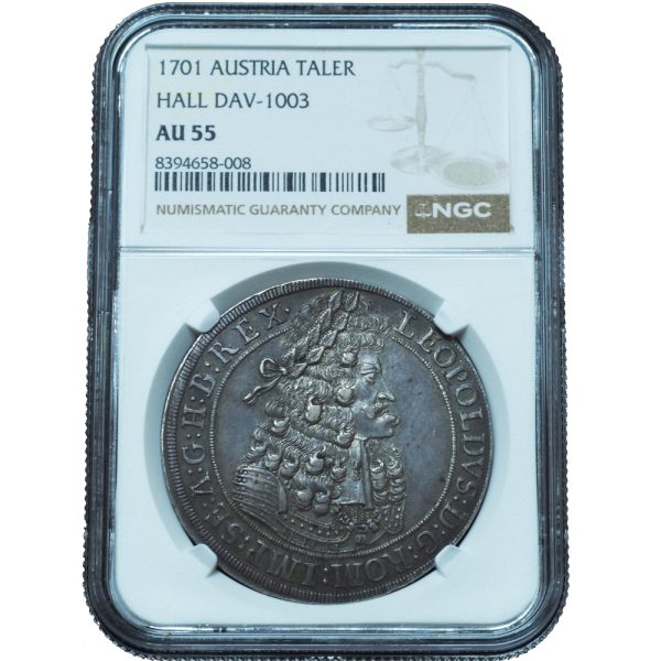 1701 Austria Leopold I Hogmouth Taler AU55 NGC