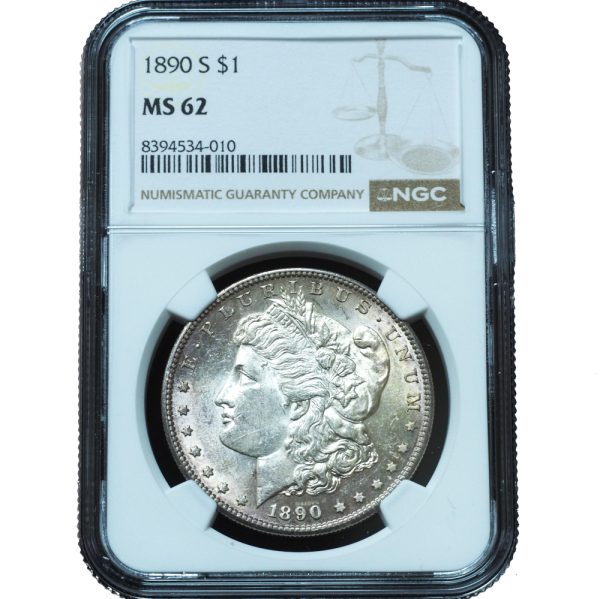 1890-S Morgan Dollar MS62 NGC