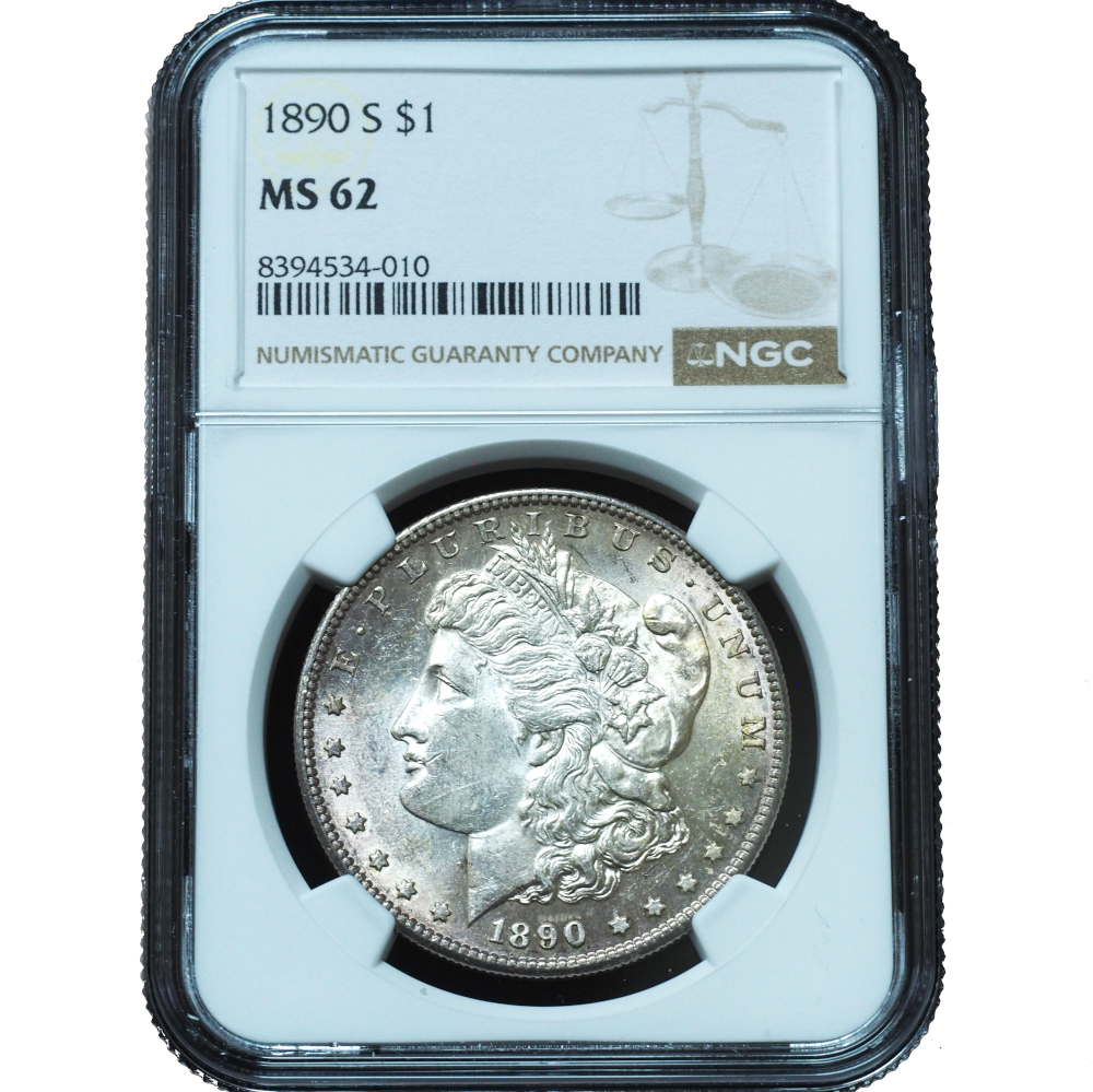 1890-S Morgan Dollar MS62 NGC
