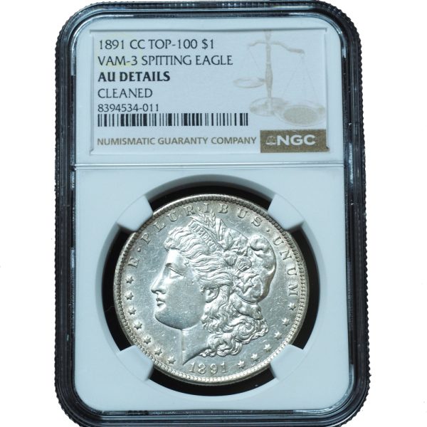 1891-CC Morgan Dollar AU NGC Vam-3 Spitting Eagle