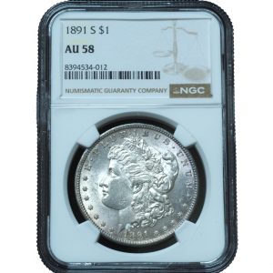 1891-S Morgan Dollar AU58 NGC