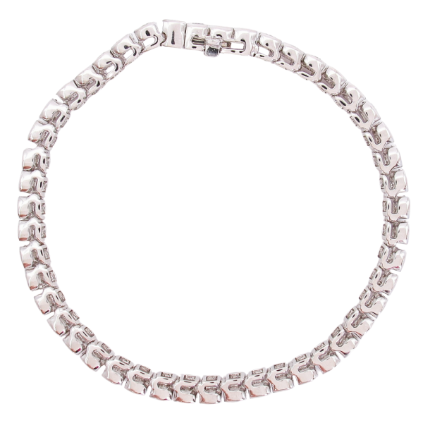6.50 carat diamond tennis bracelet white gold Side