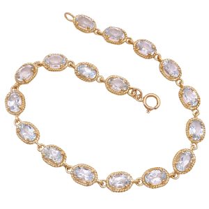6.97ctw Aquamarine Bracelet 14K Gold